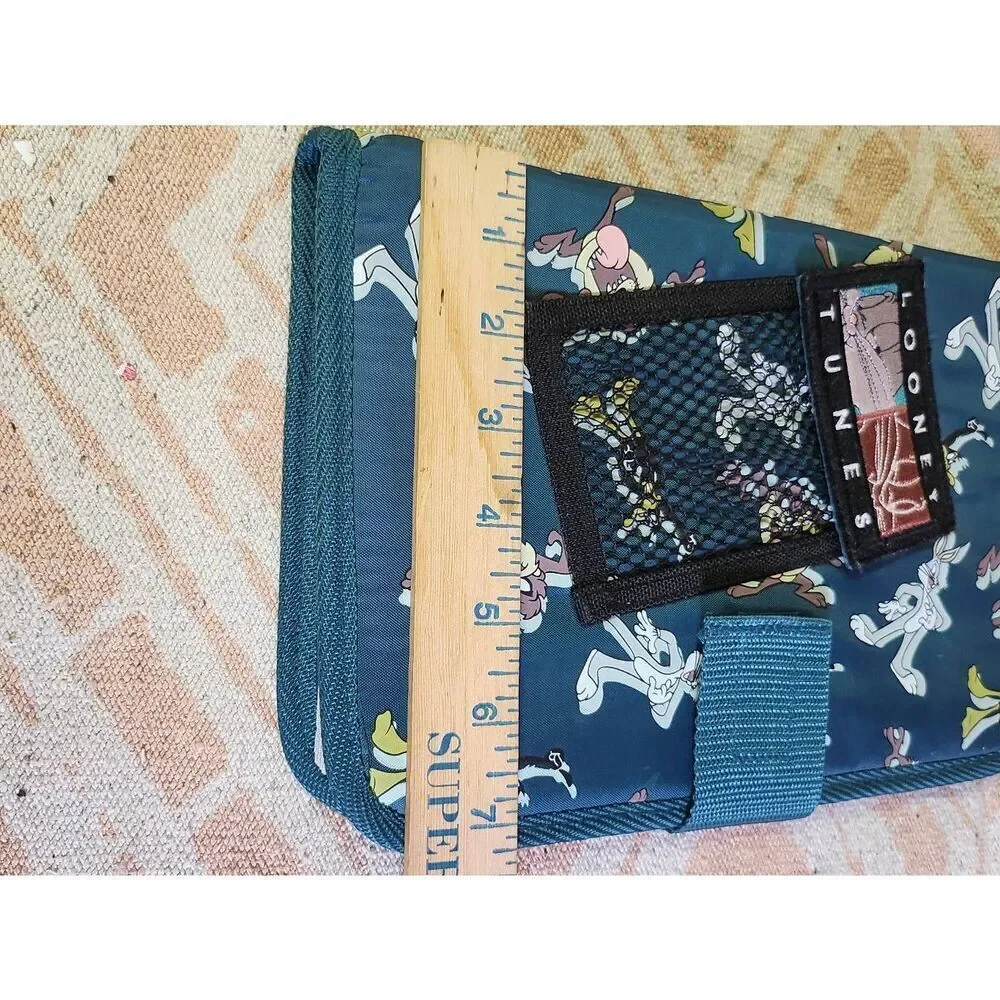 Vtg Looney Tunes 3 Ring Binder Green Bugs Bunny Taz Daffy 1998 #A53